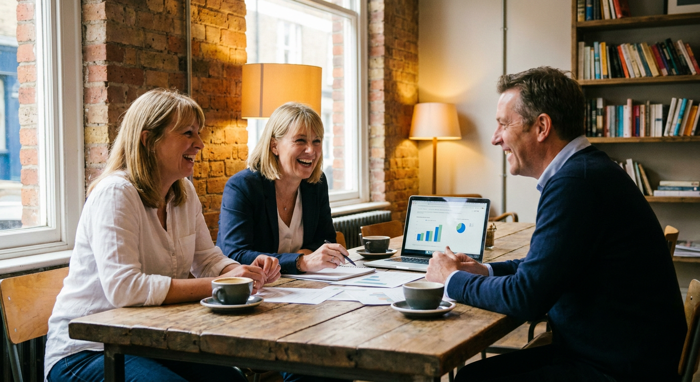 Local business owners discussing ideas